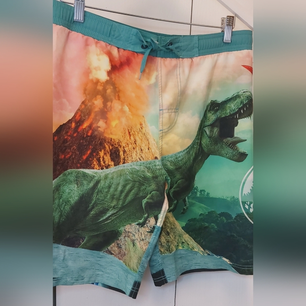 Jurassic World Park T-Rex Graphic Board Shorts Swim Trunks Size XL (14-16) Youth - Picture 4 of 11